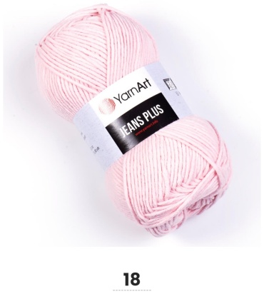 Моток YarnArt Джинс плюс Jeans Plus хлопок акрил 18 Розовый 160 м 100 г