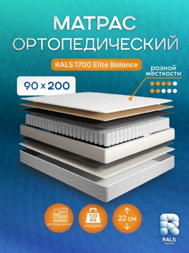 Матрас RALS 1700 Elite Balance, 90x200x23 см