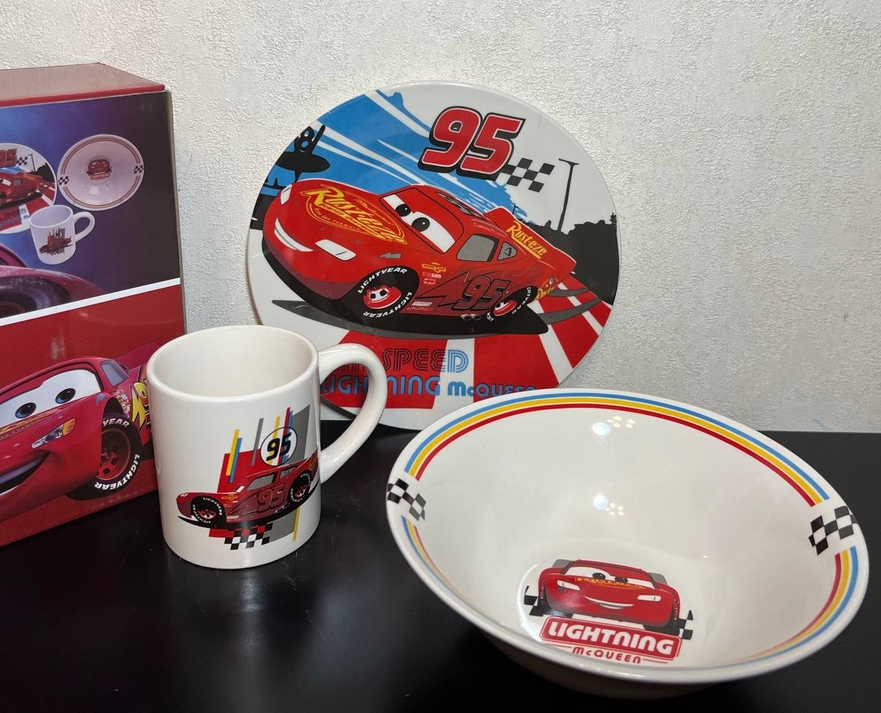 Сервиз на 1 персону P.S.M. Молния Маккуин, предметов: 3, детский, керамика