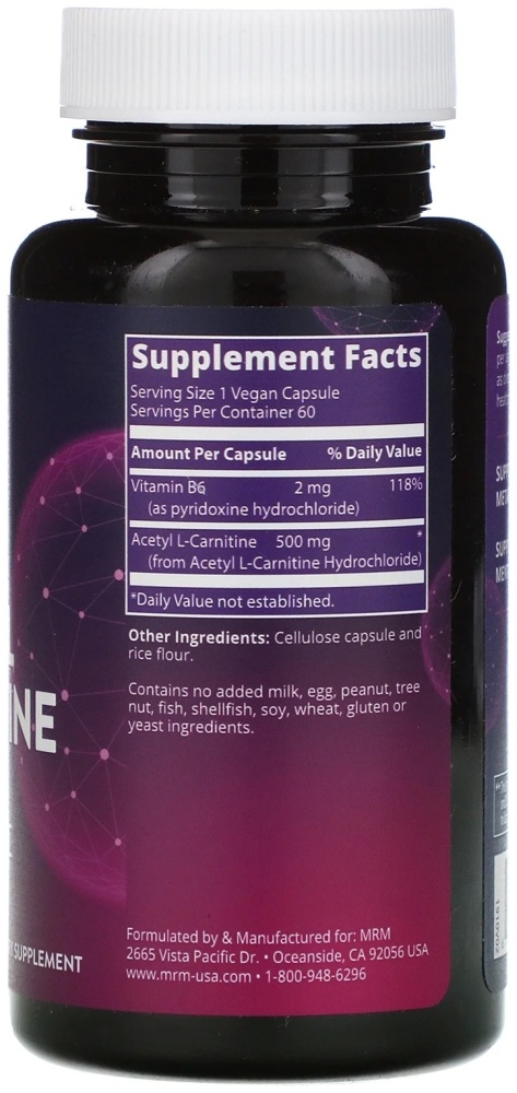 mrm acetyl l carnitine отзывы Купить MRM Acetyl L-Сarnitine 60 капсул в Алматы – Магазин на Kaspi.kz