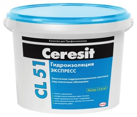 Мастика Ceresit CL 51 гидроизоляция экспресс, 5 кг