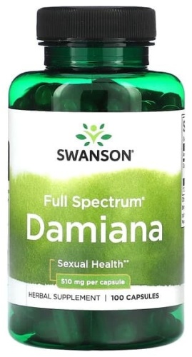 Swanson Full Spectrum Damiana, 510 мг капсулы 100 шт