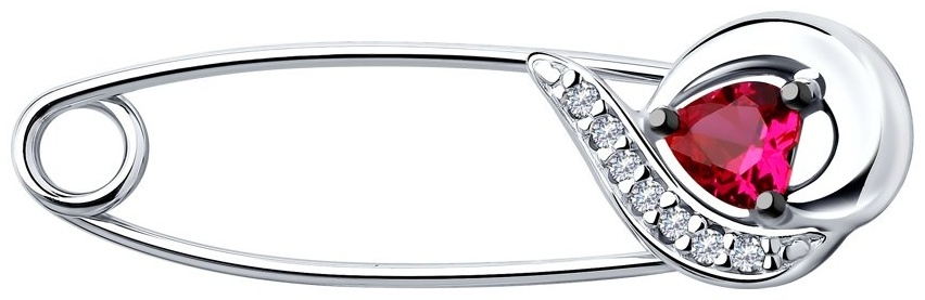 Булавка SOKOLOV 94040116-sk20 вес 1.21 г серебро, фианит, корунд