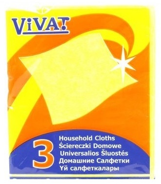 Тряпка для посуды Coral Vivat 3 шт, вискоза