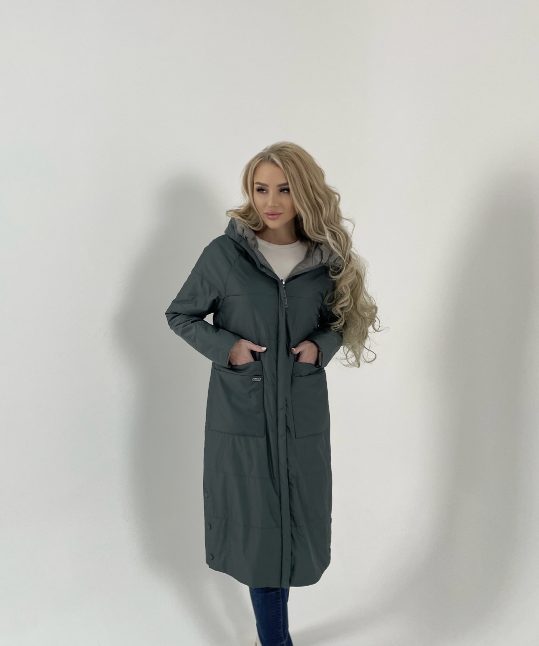Купить Демисезонная куртка Button 108-35 бирюзовый 52 в Алматы ...