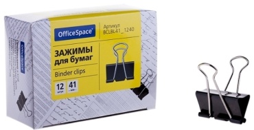 Зажим классический OfficeSpace 41 мм, 12 шт