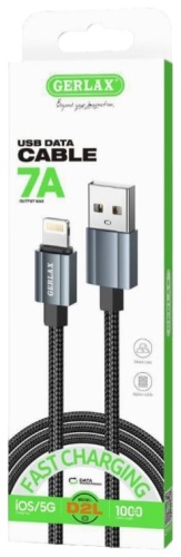 Кабель GERLAX USB 2.0 (F), Lightning (M), 1 м, D2L серый