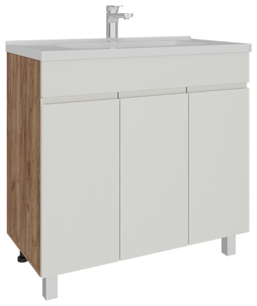 Тумба с раковиной AVK Агата 80 202716165, 80x85x45 см, белый, коричневый
