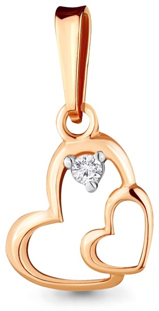 Подвеска AQUAMARINE 21516А.6 вес 0.5 г серебро, фианит