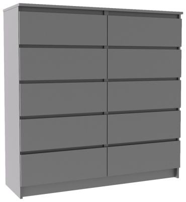 Комод ZETA 45542, 120.40x40.40x121.3 см, серый, мультиколор