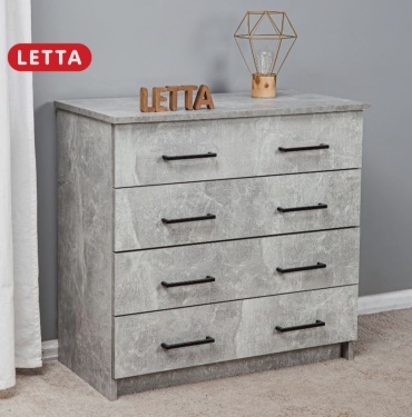 Комод Letta L1355350, 75x40x72 см, серый