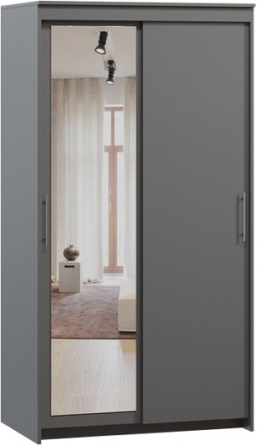 Шкаф-купе mebel.kz Тебар-2, 100x190х60 см, серый