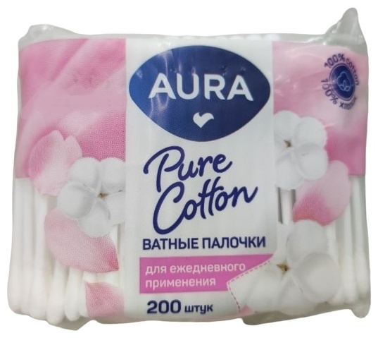 Aura Beauty ватные палочки Pure Cotton 200 шт