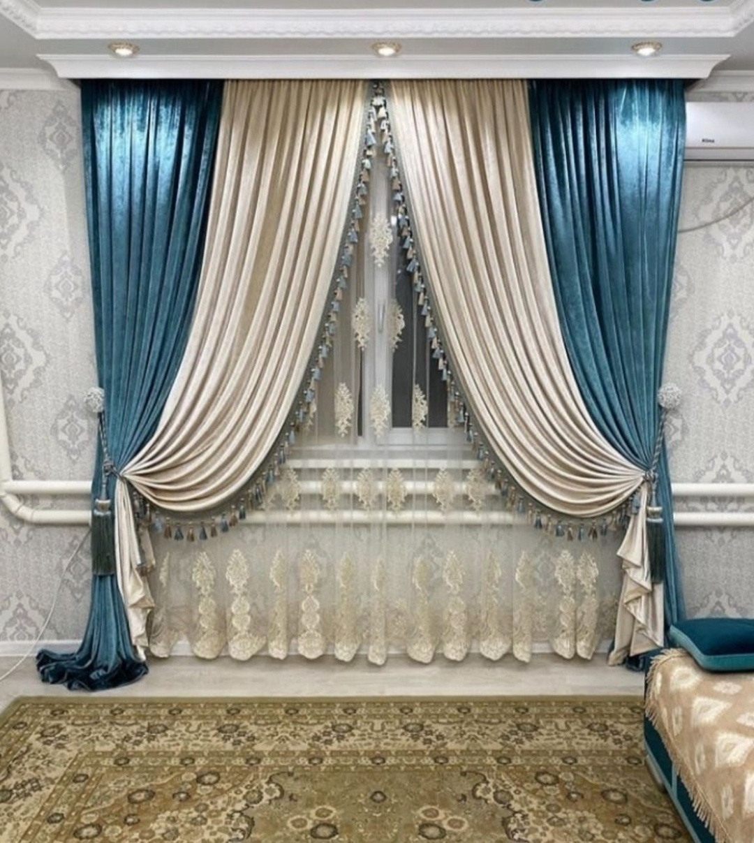 Комплект ИП Мирас 400x280 см 3 шт, тюль, велюр, мультиколор