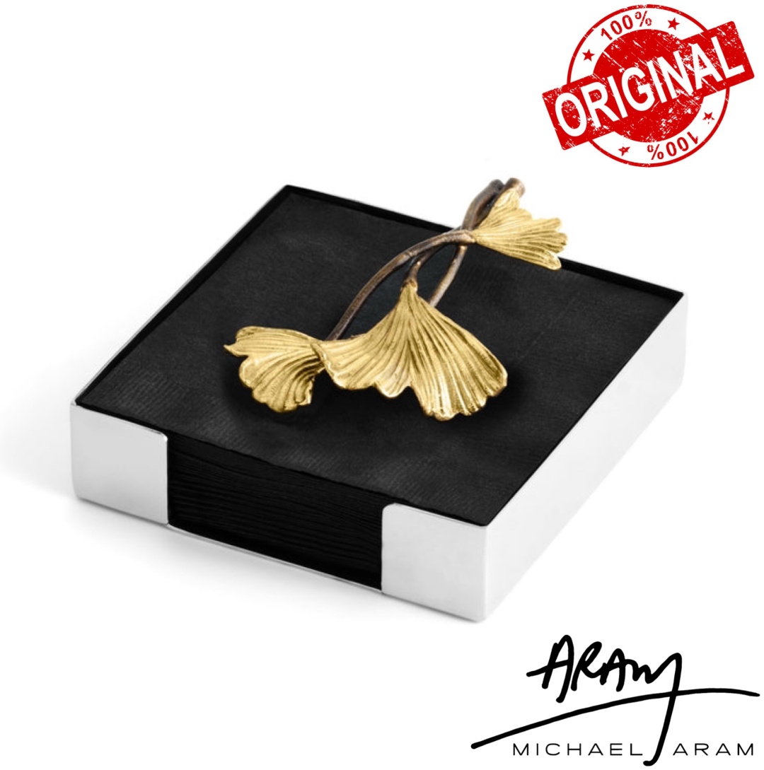 MICHAEL ARAM салфетница Golden Ginkgo, нержавеющая сталь, латунь