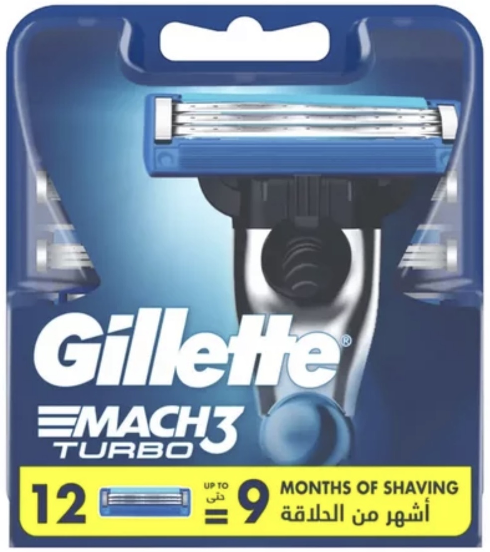 Gillette Mach3 Turbo сменные кассеты 12 шт