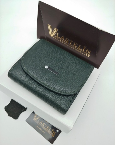 Кошелек Vlastelin металл, натуральная кожа зеленый