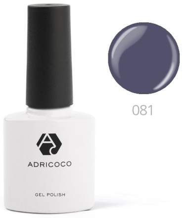 ADRICOCO гель-лак Gel №081 антрацитовый глянцевое 8 мл