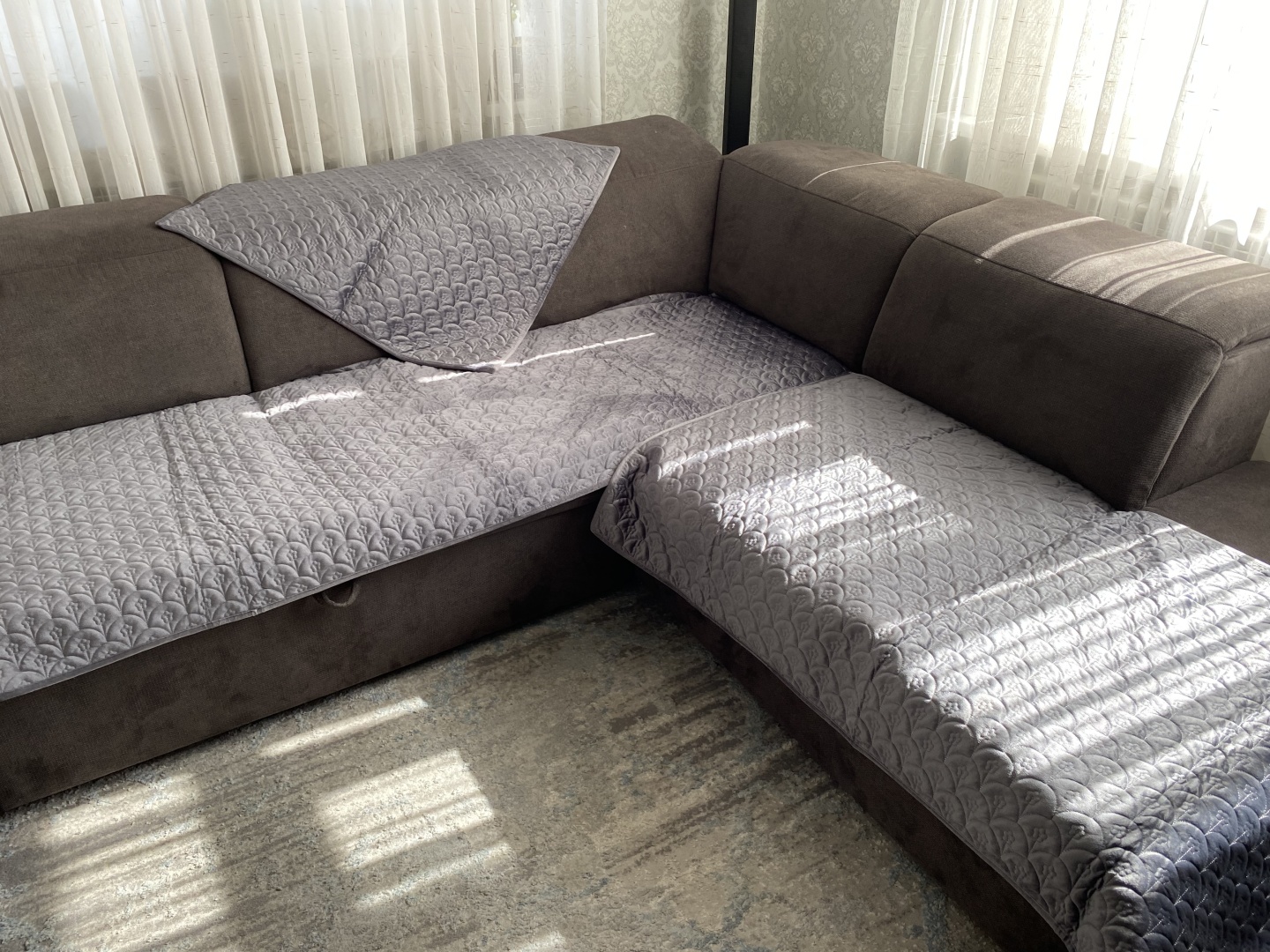 Дивандек для дивана 17535809_153766 серый 210x90, 160x90, 90x90 см