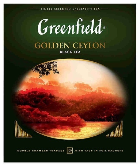 Чай Greenfield черный Golden Ceylon 100 пакетиков