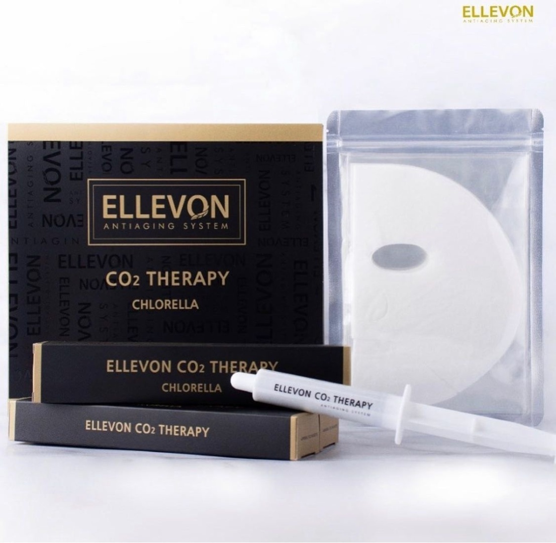 Маска для лица Ellevon тканевая CO2 Therapy Chlorella 5 шт