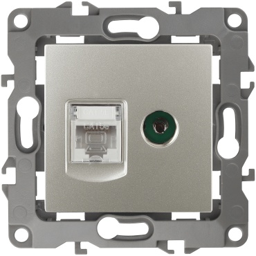 Компьютерная розетка (RJ45) Эра 12-3110-15 ЭРА Розетка комбинированная RJ45+TV, IP20 Эра12, перламутр, жемчужный