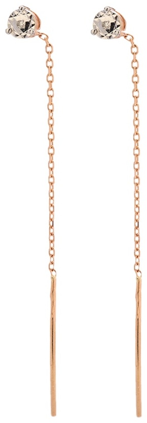 Серьги-цепочки ЭСТЕТ 01с6611535 вес 1.70 г золото, бриллиант