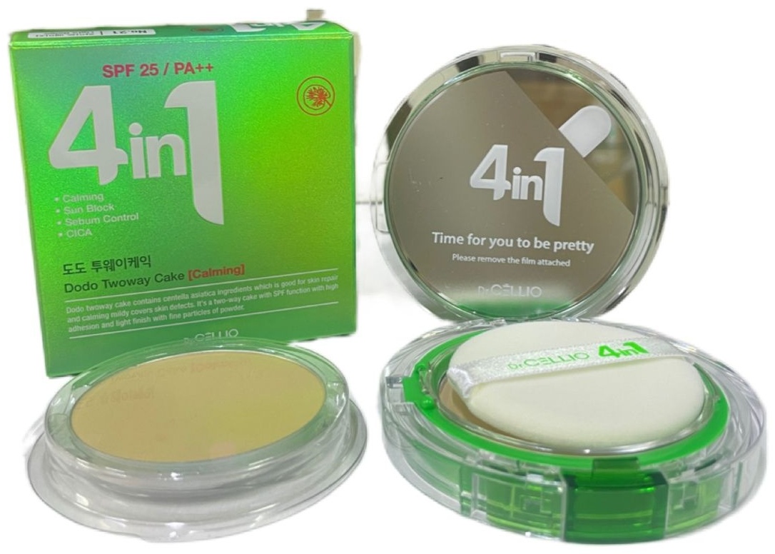 Пудра CELLIO Dodo Twoway Cake сухая 21 Nude Beige бежевый
