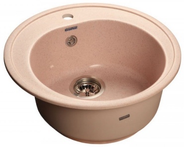 Кухонная мойка GranFest R510 51х51х19 см, искусственный мрамор, тон розовый