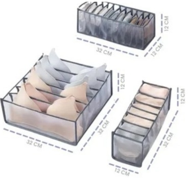 ORDERAT_HOME органайзер для нижнего белья белый, черный, 3 шт
