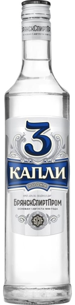 Купить Водка Три Капли классическая 40% 500 мл в кредит в Алматы ...