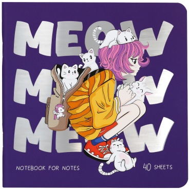Записная книжка MESHU Meow MS_53366, A5, 40 л, мультиколор