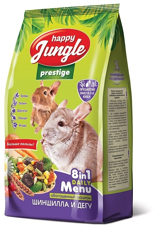 Купить Корм Happy Jungle Prestige для шиншилл и дегу 0.5 кг в кредит в ...
