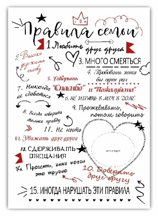 Press House Правила семьи 30x42 см
