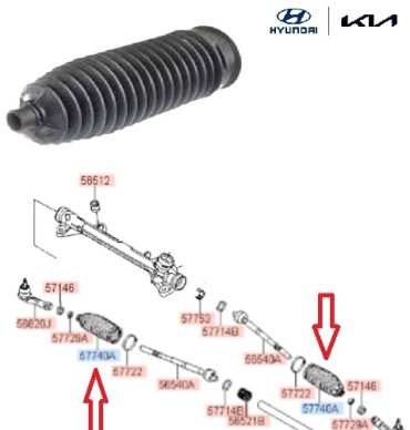 Hyundai пыльник рулевой рейки 57740F2000
