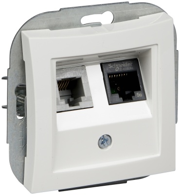 Schneider Electric встраиваемая WDE000185, компьютерный (RJ45)/телефонный (RJ11) цвет белый