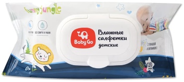 Влажные салфетки Baby Go с ромашкой 120 шт