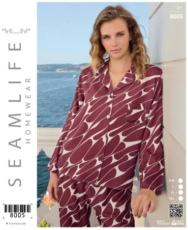 Пижама Seamlife белый, бордовый