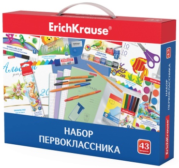 Набор для Первоклассника в подарочной упаковке ERICH KRAUSE, 43 предмета, 45413
