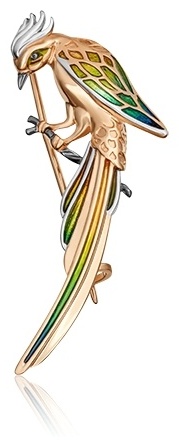 Брошь PLATINA 04-0231-00-000-1110-48 вес 3.01 г золото, эмаль