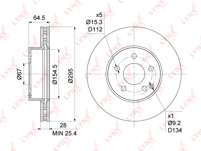 Диски LYNXauto передние BN1084