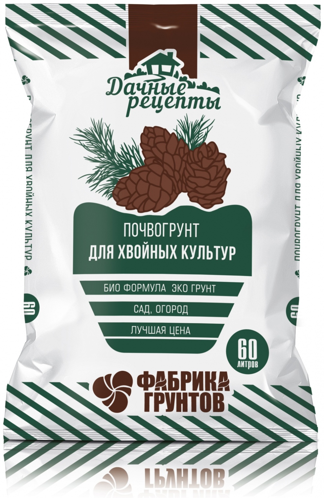 Грунт Фабрика грунтов Дачные рецепты для хвойных культур 60 л