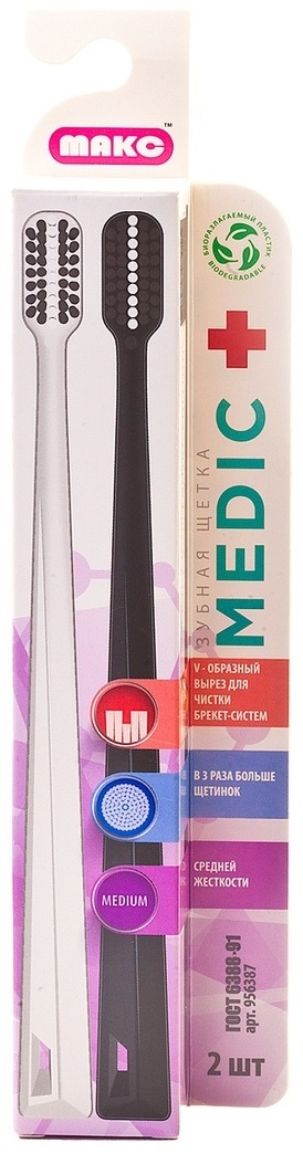ЛенПластПолимер Medic + набор по уходу за полостью рта средняя 2 шт