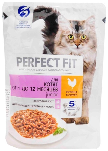 Perfect Fit для котят кусочки в соусе курица 85 г 1 шт