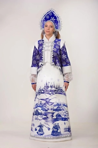 Карнавальный костюм Батик синий, белый