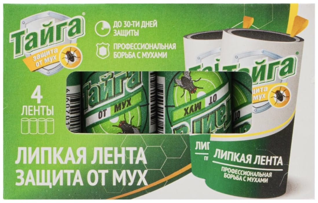 Тайга липкая лента Защита от мух 4 шт