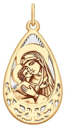 Икона SOKOLOV 104130 вес 1.85 г золото, без вставок