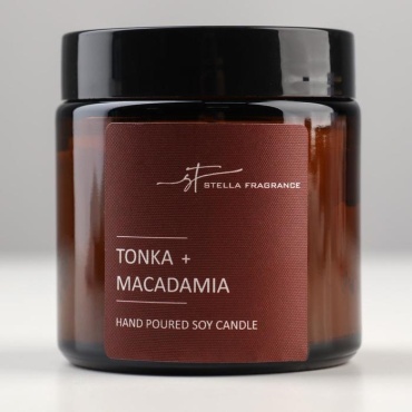 Ароматическая свеча STELLA FRAGRANCE Tonka Macadamia 7030429 6.5 см, 1 шт