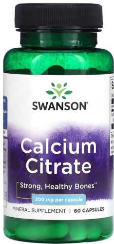 Специальная добавка Swanson Calcium Citrate 60 таблеток