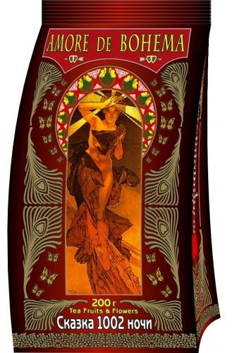 Чай Amore de Bohema Сказка 1002 ночи черный, зеленый листовой 200 г